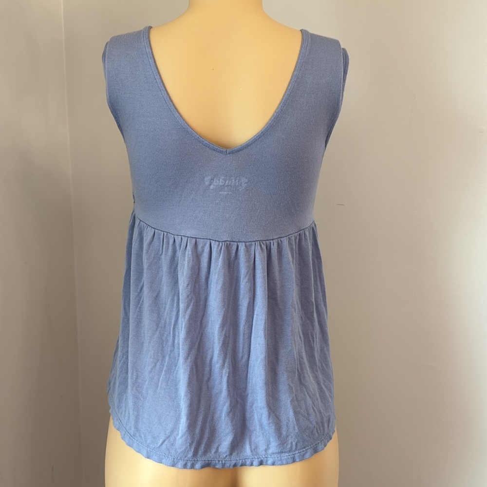 Mudd Y2K Blue Sleeveless Lace Trim Top Sz S - Picture 3 of 7